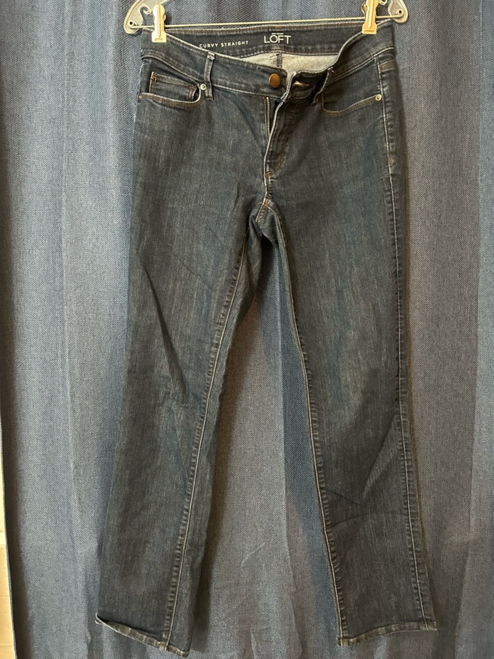 Ann Taylor Straight Leg Jeans in Dark Indigo